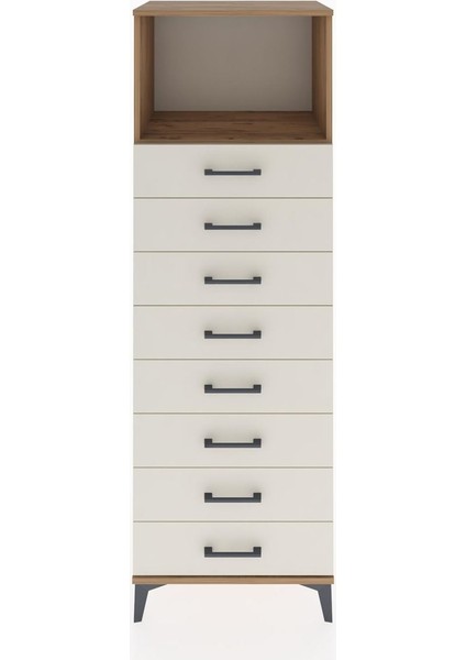 Hyperion Dolap Tek Raflı 8 Çekmeceli 60X44X182 Çam-Aytaşı