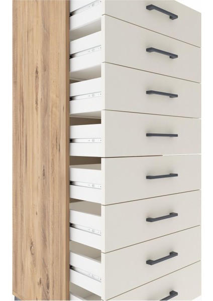 Hyperion Dolap Tek Raflı 8 Çekmeceli 60X44X182 Çam-Aytaşı indirimleri