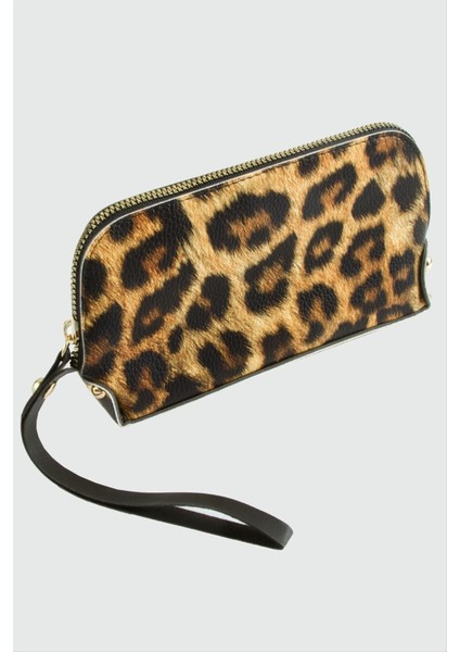 Leopar Dikdörtgen Deri Cüzdan