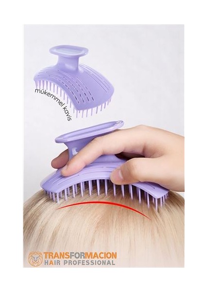 Hsnet Kavisli Masaj Etkili Tasarım Saç Tarağı - Laperuta Saç Yıkama ve Masaj Fırçası