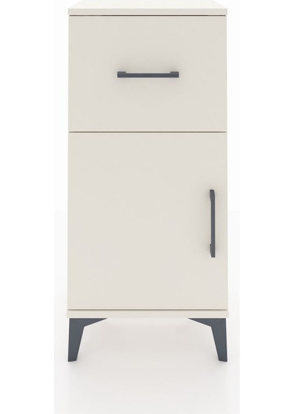 Arges Komodin Tek Raflı Tek Çekmeceli Tek Kapaklı 44X30X96 Aytaşı-Aytaşı