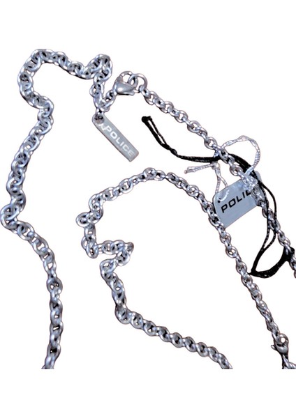 Unisex Çelik Police Marka 70 Cm. Çelik Kolye Metal Madalyon modelleri