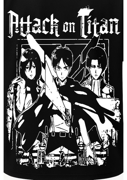 Oversize Attack On Titan Baskılı Tişört - Büyük Baskı - Geniş Kesim modelleri