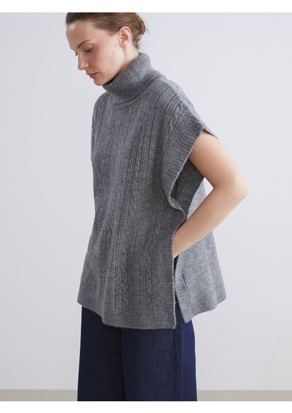 Yeni Sezon Balıkçı Yaka Ajurlu Kadın Triko Süveter