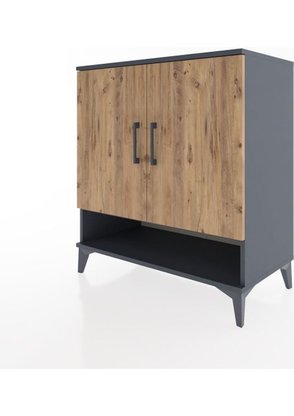 Hyperion Şifonyer 3 Raflı 2 Kapaklı 88X44X96 Antrasit-Çam modelleri