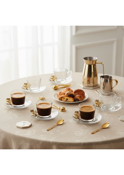 Gümüş Detaylı Vela 12 Parça Fincan Takımı – Kelebekli Tasarım indirimleri