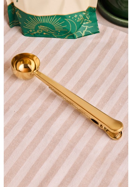 Rodos Gold Paslanmaz Çelik Klipsli Kahve Ölçü Kaşığı 17,5 cm 15 ml