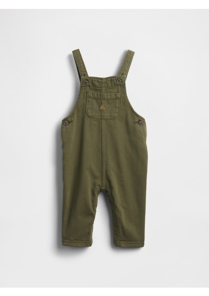 Bebek Haki Denim Askılı Tulum