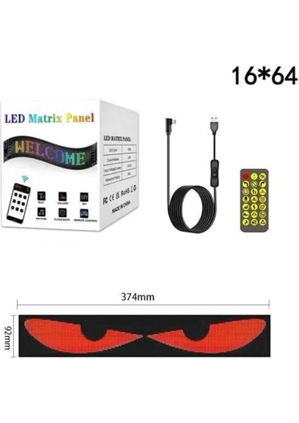 LED Matrix Panel Rgb Ekran Kumandalı 16X64 Araç Camına Uygun modelleri