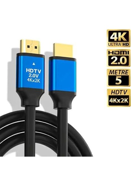 5 Metre 4K Ultra Hd 2.0V Başlıklı Uçlu HDMI Kablo modelleri