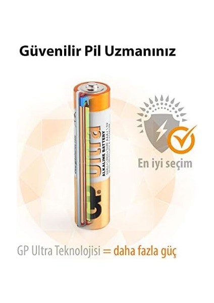 Batteries 24AU Ultra Alkalin LR03/E92/AAA Pil, 1.5 Volt, 12&apos;li Paket, Bakır/siyah/beyaz fiyatları