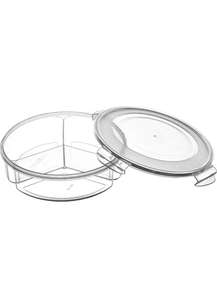 3 Bölmeli Sızdırmaz Contalı Kilitli Kapaklı 1,35 Litre Yuvarlak Erzak Saklama Kabı LC-500 (4172) indirimleri