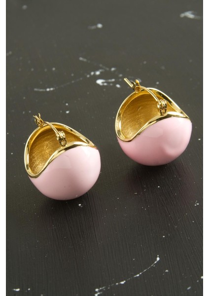 Oval Lüks Çelik Küpe