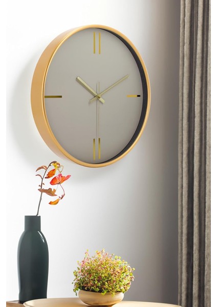 30 cm Gerçek Cam Akar Saniye Sessiz Mekanizma Duvar Saati