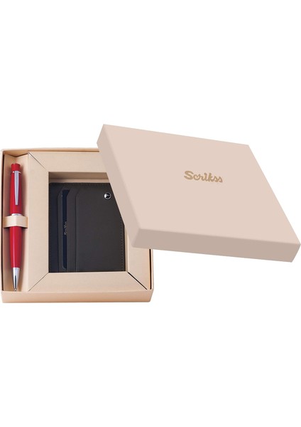 Kredi Kartlık ve 62 Kırmızı Tükenmez Kalem Set