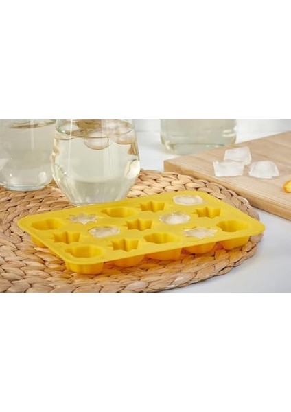 Yıldız ve Çiçek Şekilli Sarı Buz Kalıbı, 14,5 x 21 cm modelleri