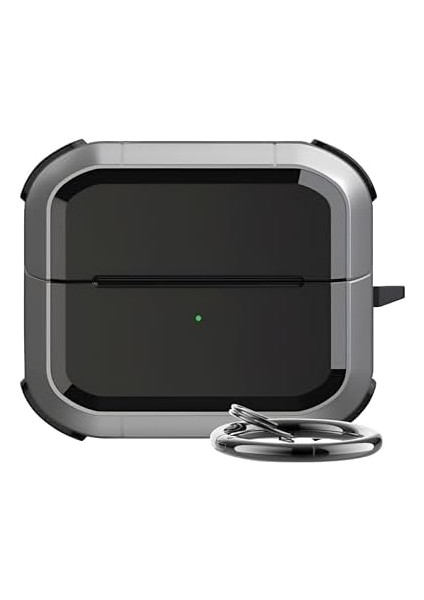 Buds 3 Pro ve Buds 3 Uyumlu Darbelere Karşı Ultra Güçlü Çift Renkli Sert Kenar Mat Silikon Kılıf (Gri) modelleri