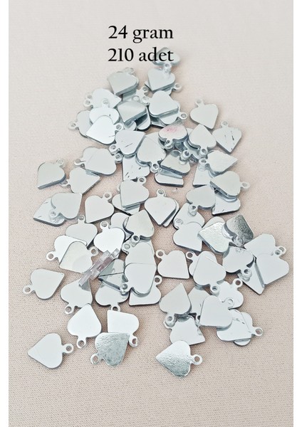 Oya Abiye Bileklik Kolye Pleksi Metalik Plastik Pul Gümüş Renk 24 Gram 210 Adet - BNC590