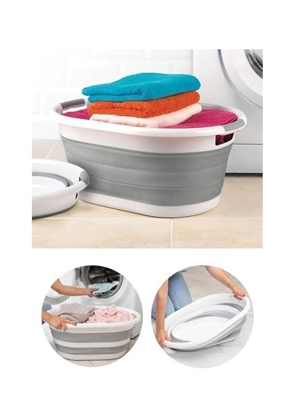 Katlanabilir Silikon Çamaşır Sepeti Akordiyon Katlanır Sepet 25 Lt Düzenleyici Sepet fiyatları