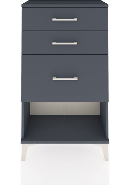 Arges Komodin 3 Çekmeceli 60X30X106 Antrasit-Antrasit