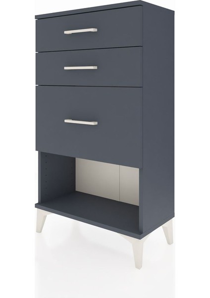 Arges Komodin 3 Çekmeceli 60X30X106 Antrasit-Antrasit indirimleri