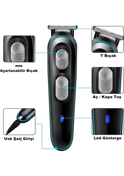 Erkek Bakım Seti, Profesyonel Tıraş Makinesi, Siyah, Çok Fonksiyonlu, Yüksek Kalite modelleri