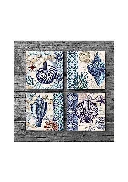 Deniz Kabuğu Taş Altlığı Seti - 4 Parça - Dekoratif, Mutfak Aksesuarı, 10X10 Cm, Kaydırmaz Tabanlı, Şık ve Dayanıklı SC112 fiyatları