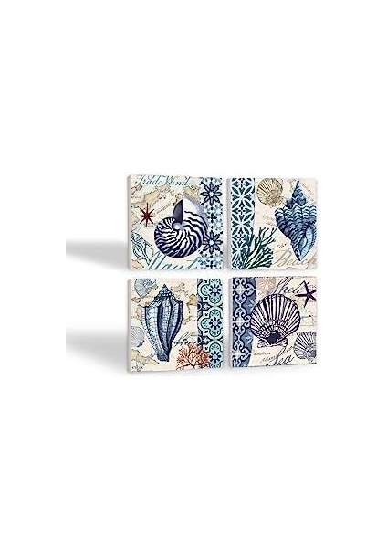 Deniz Kabuğu Taş Altlığı Seti - 4 Parça - Dekoratif, Mutfak Aksesuarı, 10X10 Cm, Kaydırmaz Tabanlı, Şık ve Dayanıklı SC112 modelleri