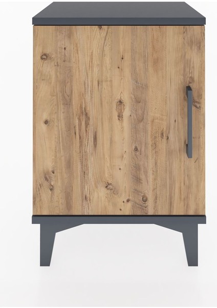 Arges Komodin 2 Raflı Tek Kapaklı 44X30X64 Antrasit-Çam