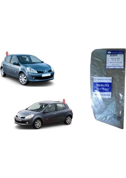 Renault Clio 3 Sağ Arka Kelebek Camı