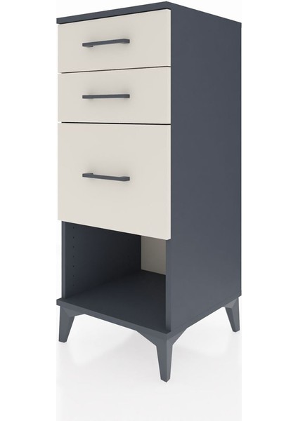 Hyperion Komodin 3 Çekmeceli 44X44X106 Antrasit-Aytaşı modelleri