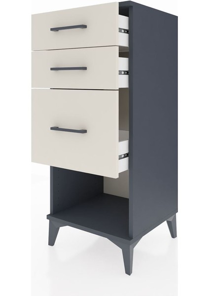 Hyperion Komodin 3 Çekmeceli 44X44X106 Antrasit-Aytaşı fırsatları