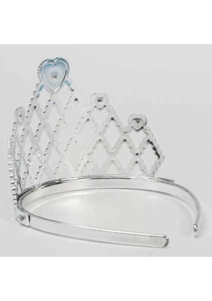 Mavi Kalpli Gümüş Renk Kraliçe Tacı Prenses Tacı (4172) modelleri