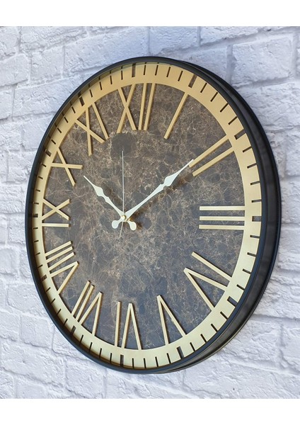 Metal Kasalı Mermer Desenli ( ) Renkli Duvar Saati