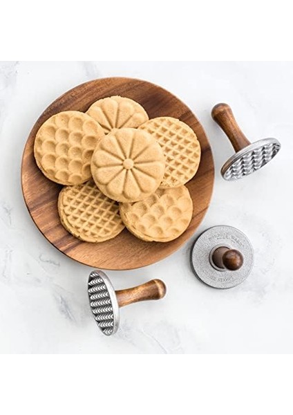 Ware "ımpressionen" Ahşap Saplı Kurabiye Damgası, 3 Farklı Motif modelleri