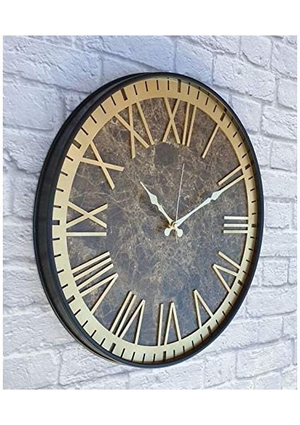 Metal Kasalı Mermer Desenli ( ) Renkli Duvar Saati modelleri