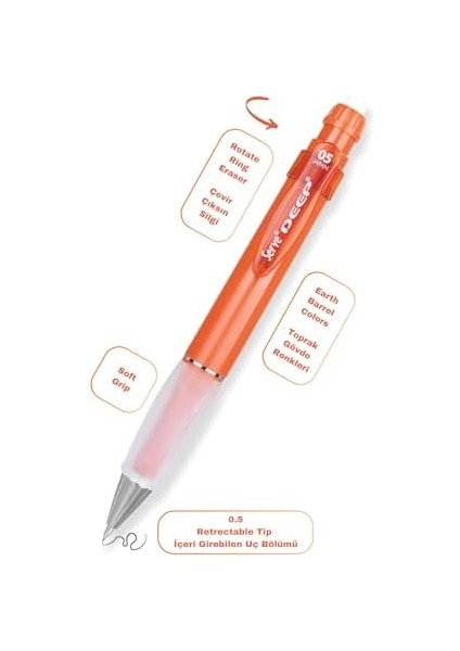 Deep Klm & Grıp& Sılgı Yedeklı Set 05MM Kıremıt modelleri