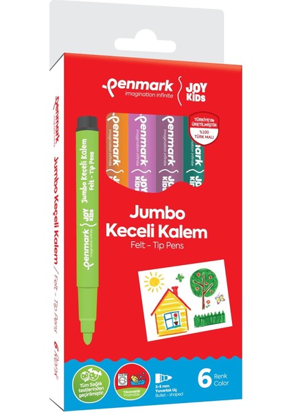 Süper Yıkanabilir Keçeli 6&apos;lı