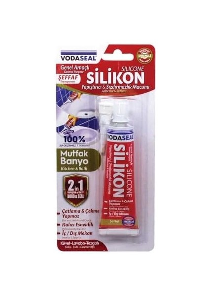 53.01.029 Tüp Silikon, 50G, Şeffaf fiyatları