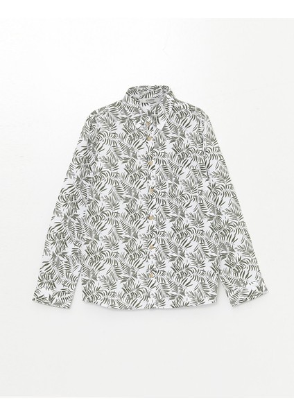 Yeni Sezon Desenli Keten Karışımlı Erkek Çocuk Gömlek