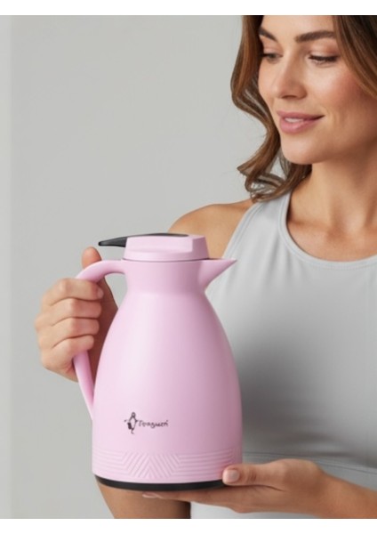 Cam Termos Sızdırmaz Mandallı Kapak 12 Saat sıcak ,24 Saat soğuk Şık Cam Termos 1lt