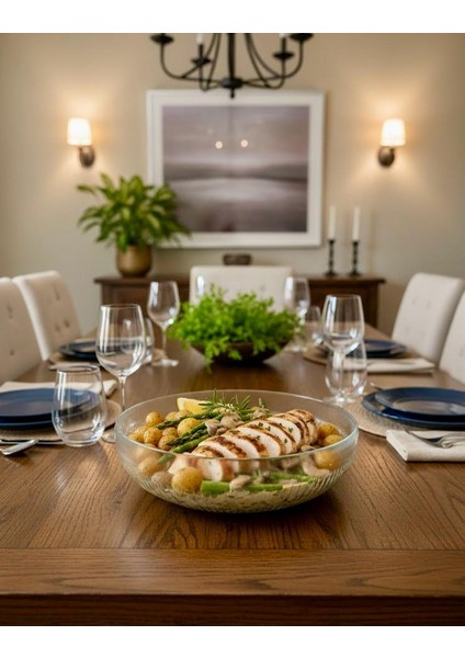 26 cm Büyük Boy Cam Salata ve Sunum Kasesi – Şık Desenli, Dayanıklı ve Yerli Üretim indirimleri