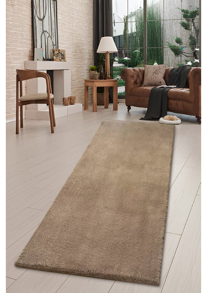 Yumuşak Dokulu Tüylü Makinede Yıkanabilir Kaymaz Taban Peluş Halı Kahverengi modelleri