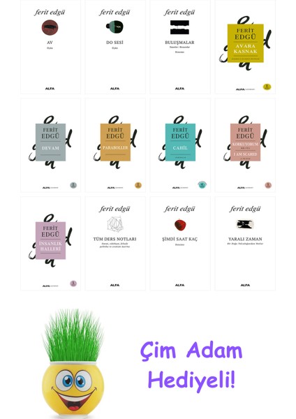 Ferit Edgü 12 Kitap Seti + Çim Adam Hediye