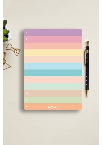 Numaralı Planlayıcı Blok Pastel