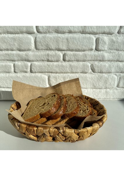 Doğal Hasır Su Sümbülü Mini Sepet Ekmeklik Meyvelik Çok Amaçlı Mutfak Banyo Düzenleyicisi 20*26 cm