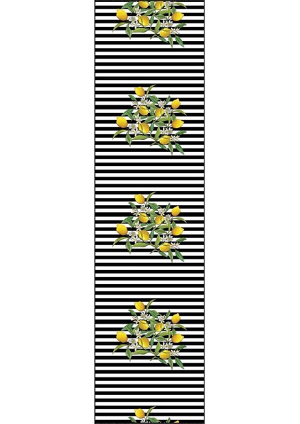 Kaydırmaz Tabanlı Makinede Yıkanabilir Mutfak Halısı Limon Çiçeği Desenli fiyatları