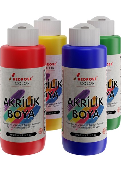 Rose Ana Renkler Akrilik 4&apos;lü Set 4X120 ml