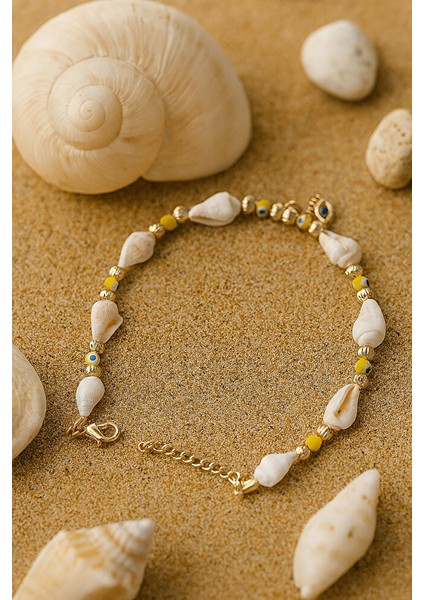 Doğal Deniz Kabuğu & Nazar Boncuklu Bileklik/halhal fiyatları