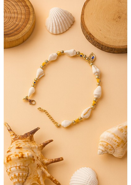 Doğal Deniz Kabuğu & Nazar Boncuklu Bileklik/halhal indirimleri